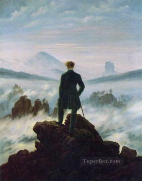  Caspar Oil Painting - Wanderer above the Sea of Fog HSE Romantic landscape Caspar David Friedrich Mountain